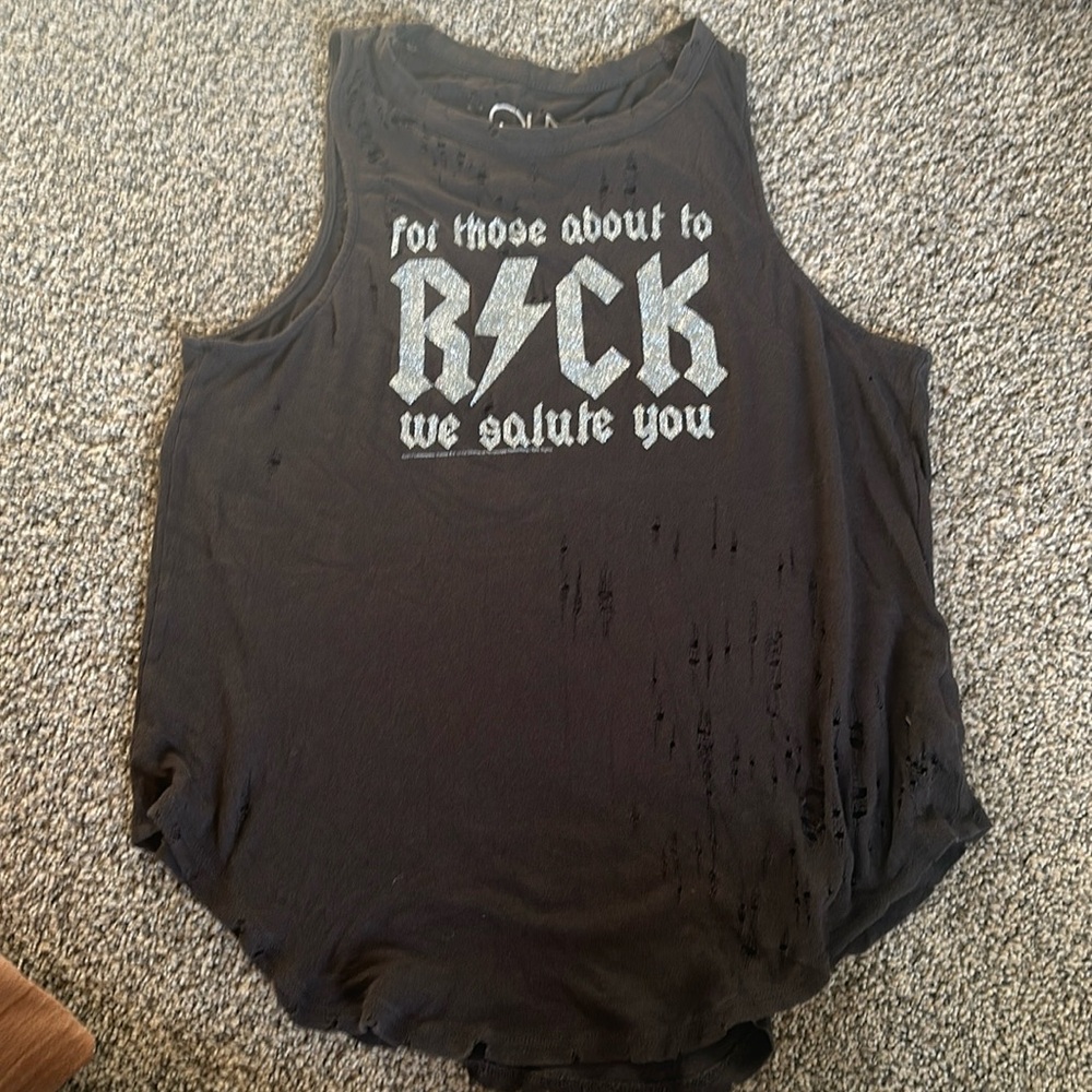 Like new: large black and silver chaser tank top